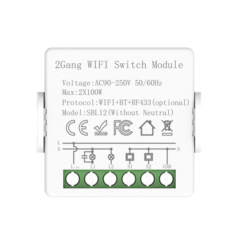2 channel relay switch without neutral